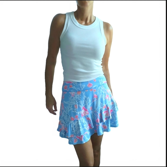 LILLY PULITZER Romana Luxletic Skort in Multi Bahamian Rhapsody - Picture 2 of 13